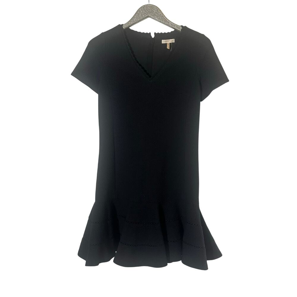 Rebecca Taylor V neck Black Knit Dress